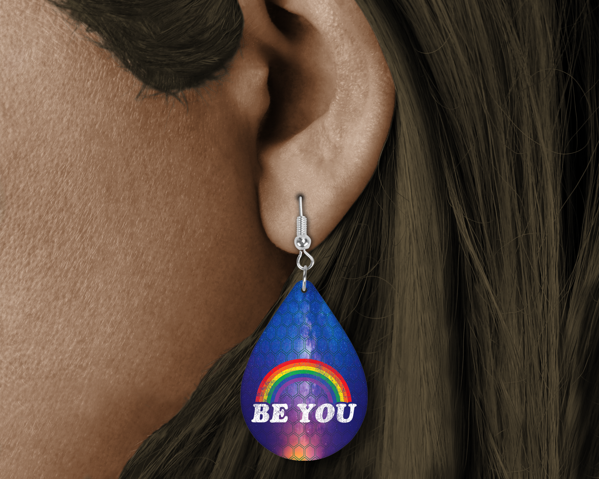 Be You Earrings Mockup