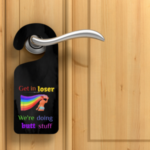 Get In Loser Door Hanger Mockup