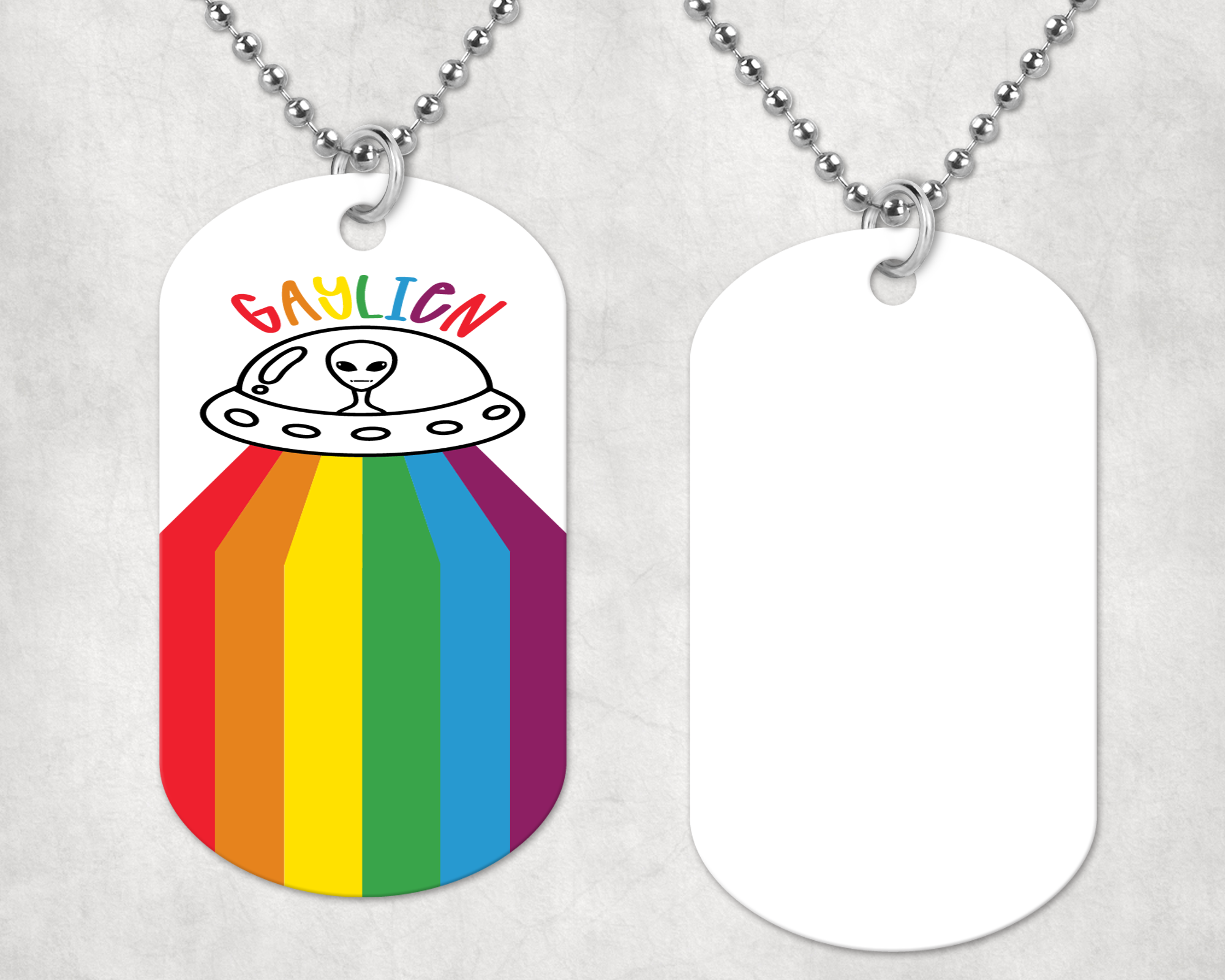 Gaylien Dog Tag Mockup