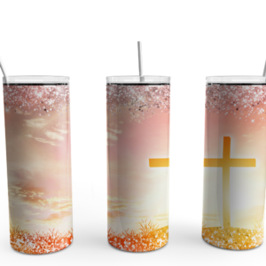 Cross At Sunset Tumbler Mockup