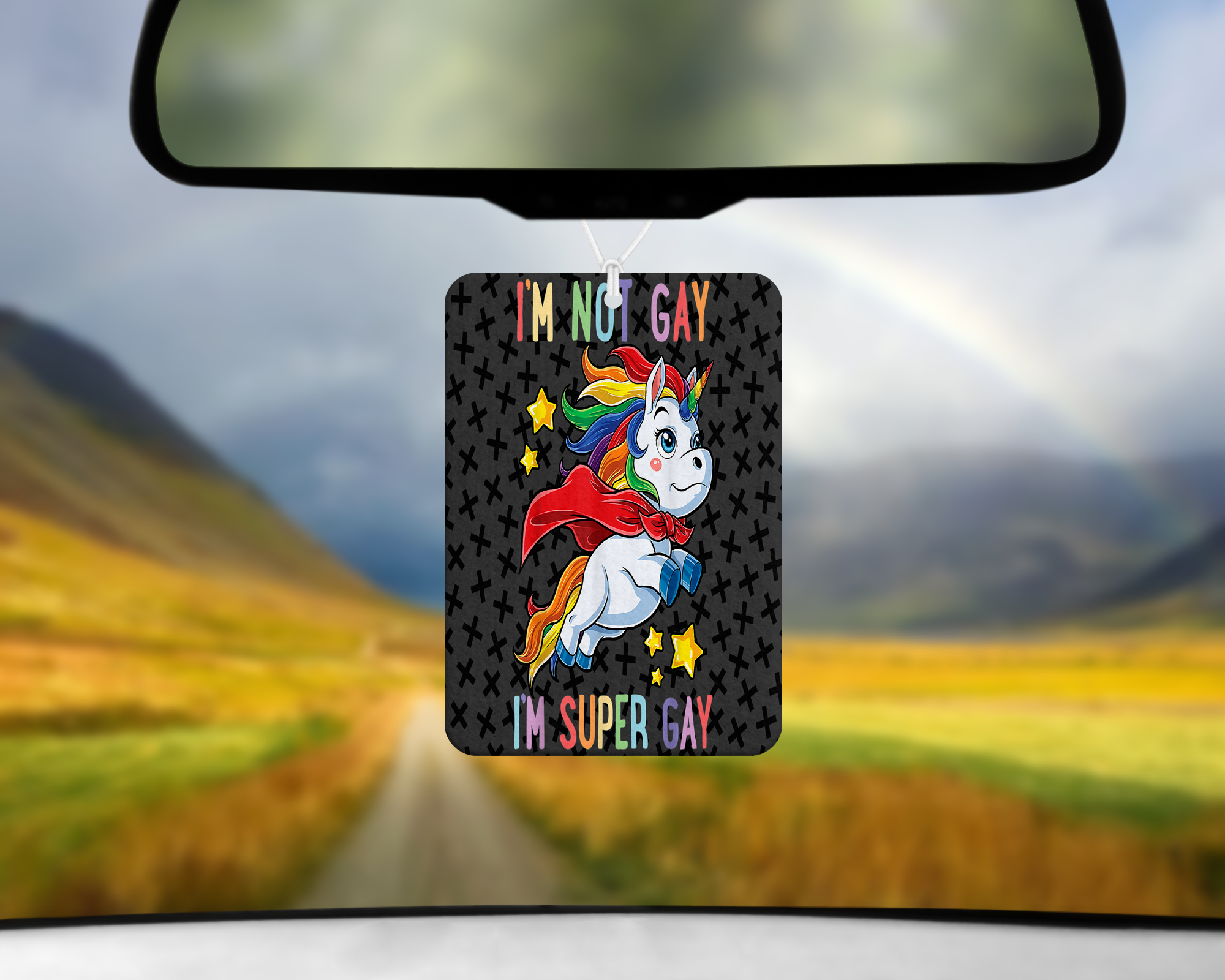 Super Gay Air Freshener Mockup