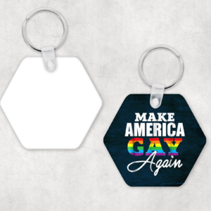 Make America Gay Keychain Mockup