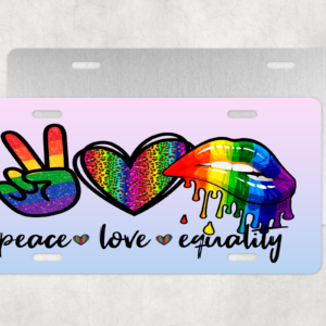 Peace Love Equality License Plate Mockup