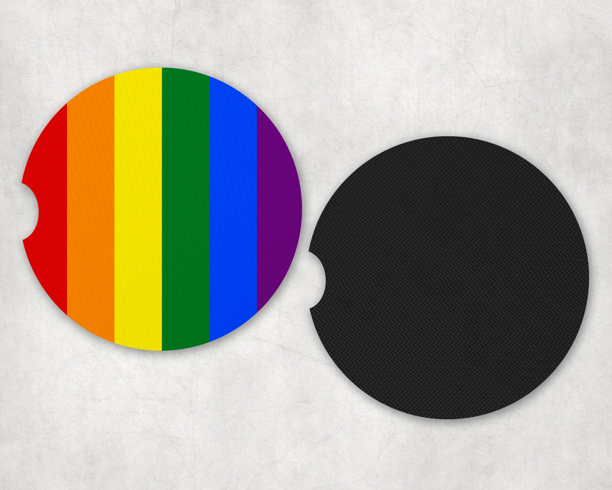 Rainbow Car Coasters Mockup