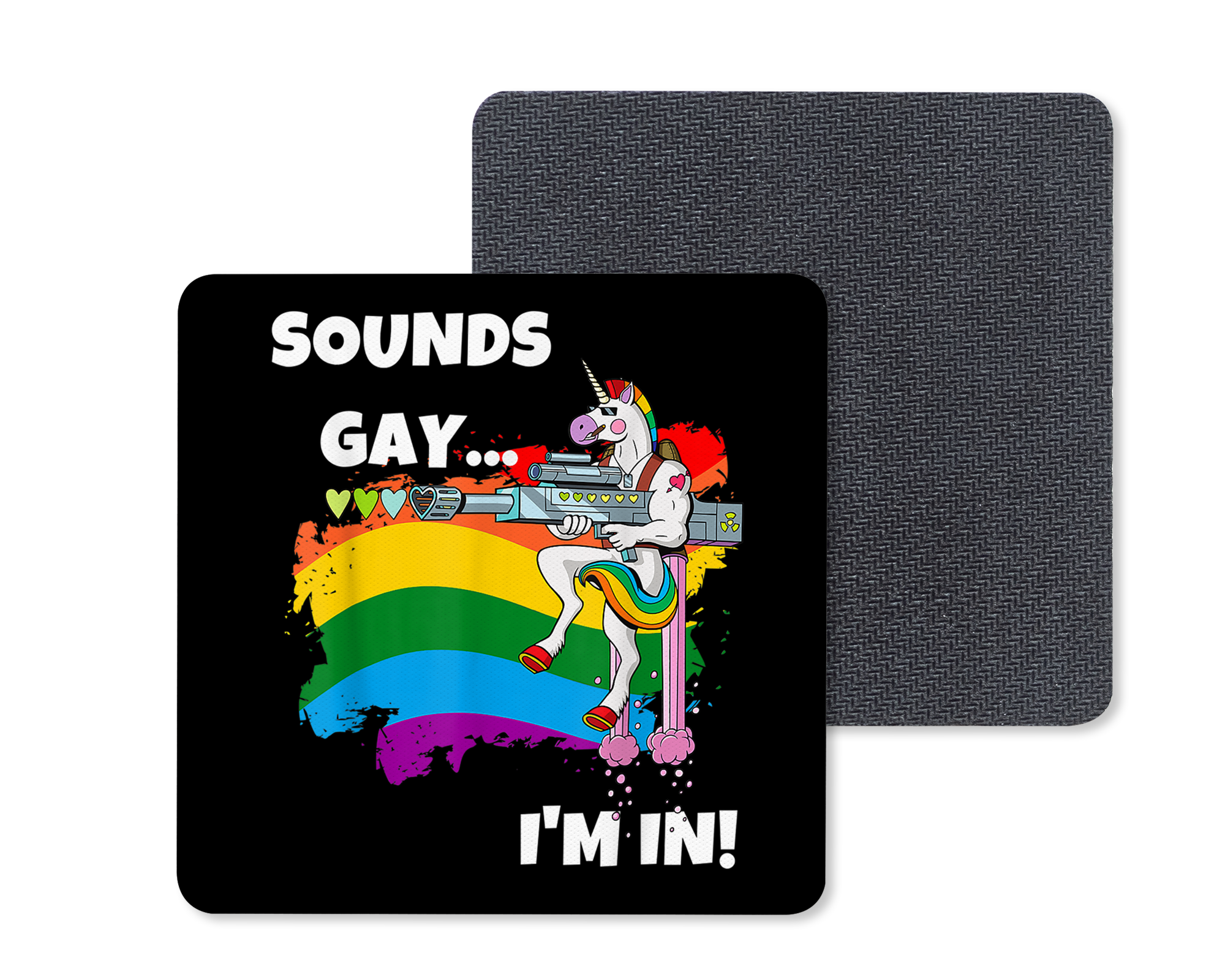 Sounds Gay Coasters Mockup