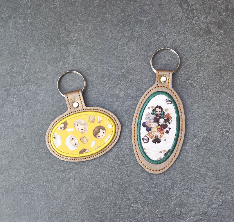Applique Oval Key Fob