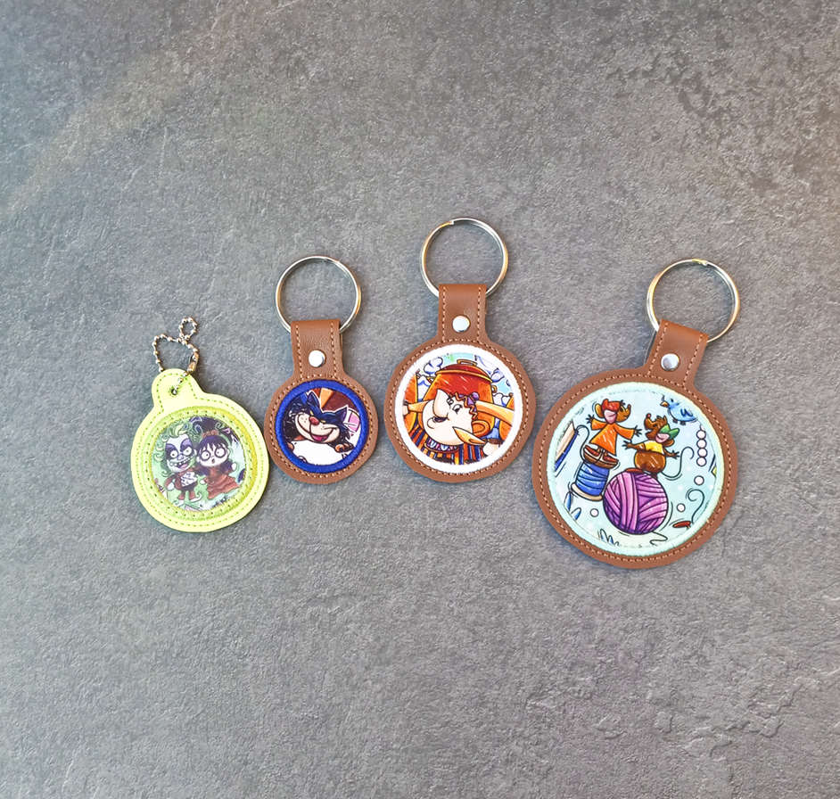 Applique Round Key Fob/ Dangle