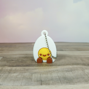 Kawaii Deviled Egg Clicker Keychain