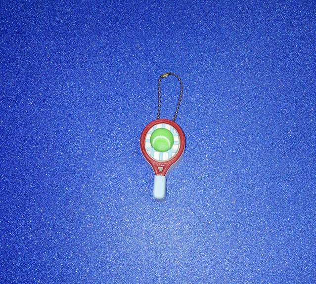 Tennis Racket & Ball Clicker Keychain