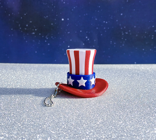 Uncle Sam's Top Hat Clicker Keychain