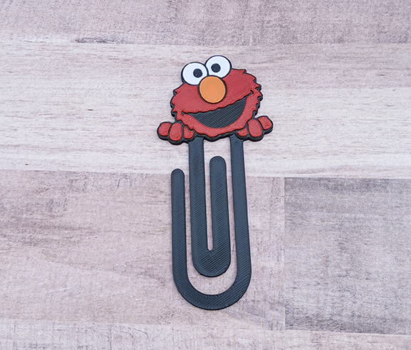Happy Little Red Monster Jumbo Paperclip Bookmark