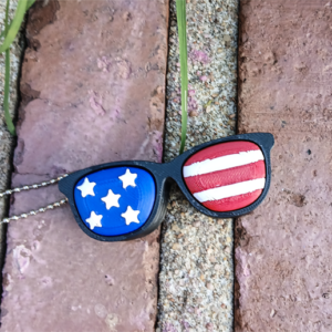 Stars & Stripes Sunglasses Clicker Keychain