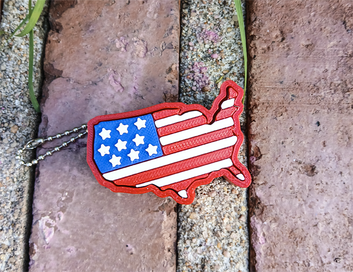 USA Stars & Stripes Clicker Keychain