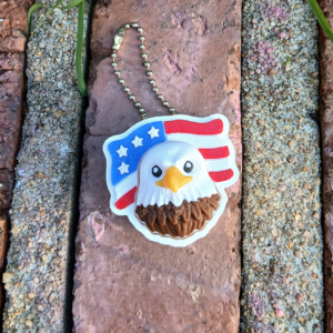 American Flag Bald Eagle Clicker Keychain