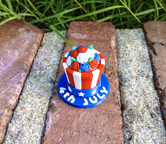 Patriotic Floral Hat Clicker