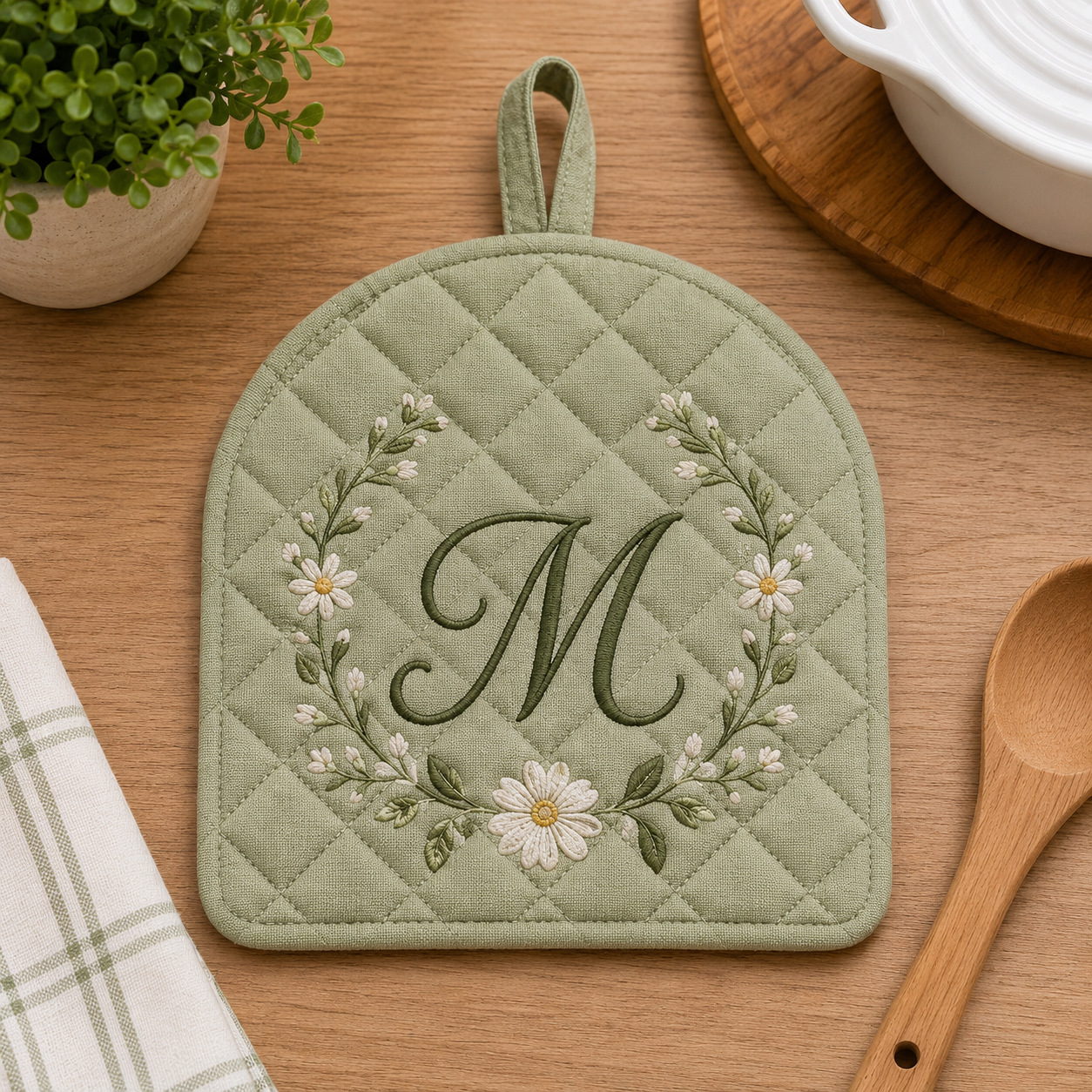 Custom Embroidered Arch Pot Holder