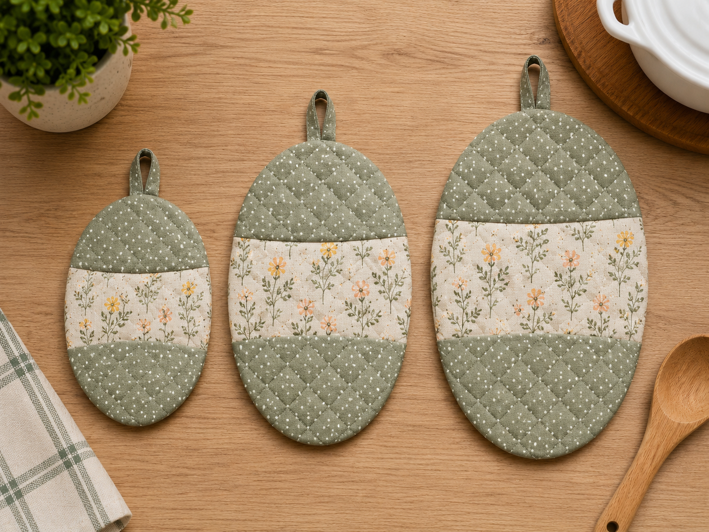 Custom Embroidered Oval Pot Holder