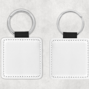 Custom Printed Faux Leather Square Keychain