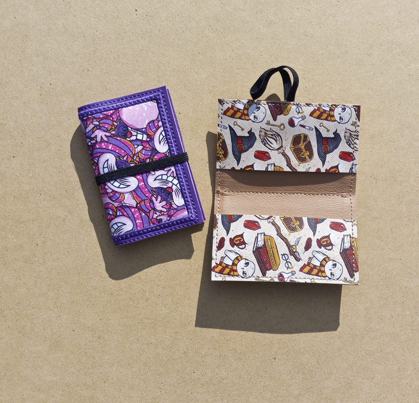 Appliqued Double Pocket Card Wallet