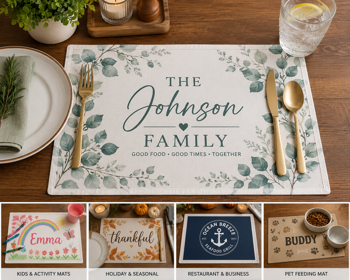 Custom Printed Fabric Placemat