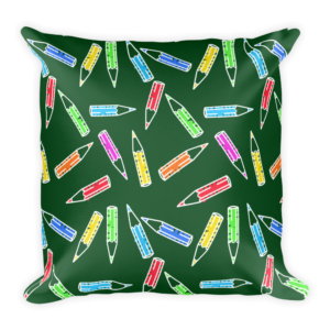 Colored Pencils Throw Pillow Cover Mockup