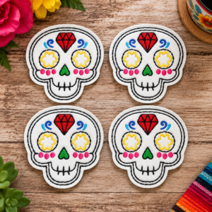 Diamond Sugar Skull Coasters Mockup